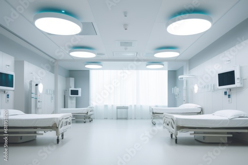 smart lighting system in hospital, providing safety and comfort to patients and staff, created with generative ai