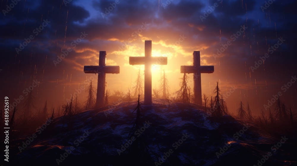 Cross in shiny light Cross in shiny light