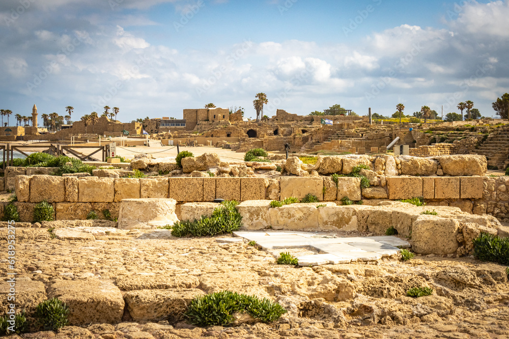 ruins of caesarea, israel, roman landmark, herod, historical, middle east, 