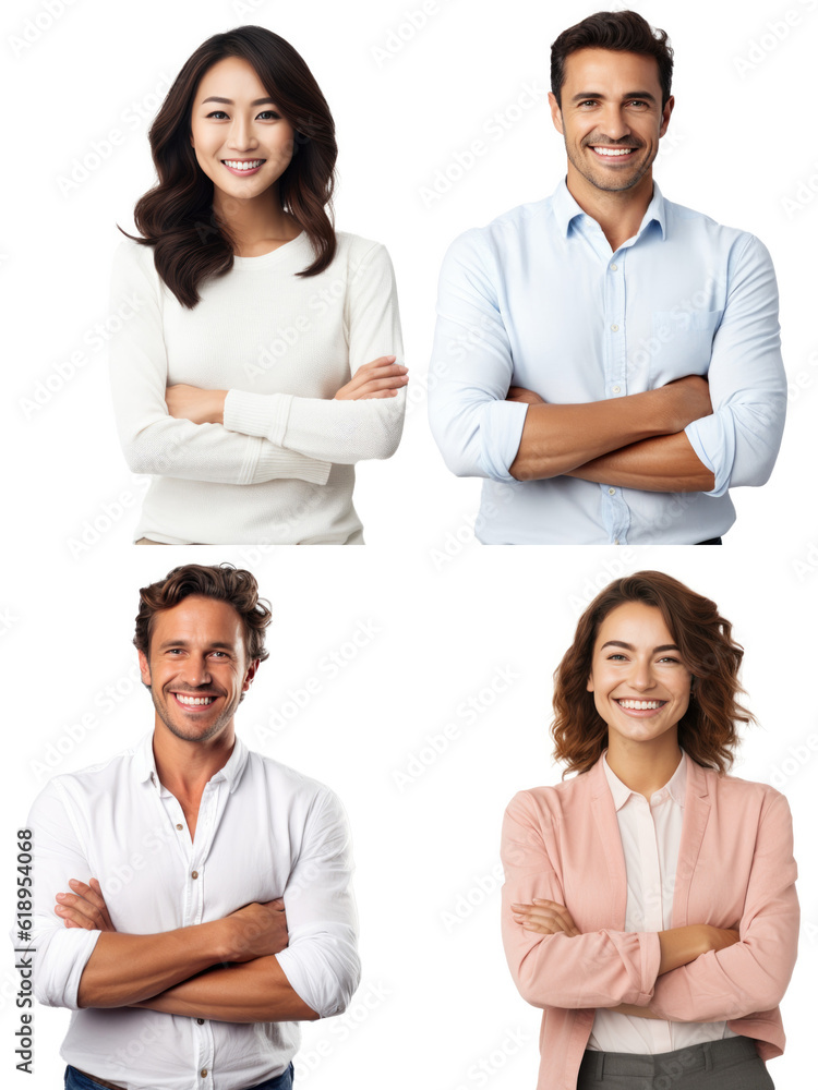 Happy person in front of a white background ai generated Happy person in front of a white background ai generated