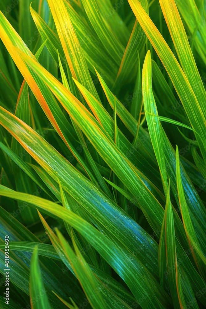 close-up of vibrant grass blades texture, created with generative ai close-up of vibrant grass blades texture, created with generative ai
