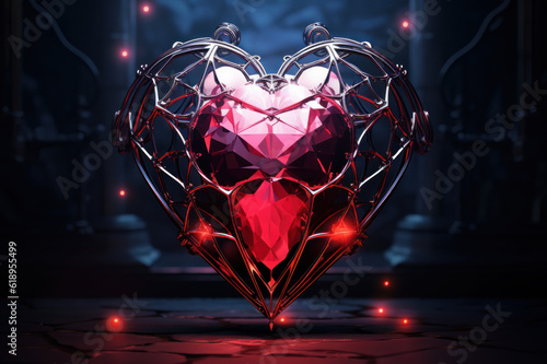 Crystal Heart created with Generative AI technology