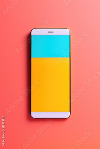 Free Download smartphone with blank screen on colorful background, created with generative ai - GFXLoad