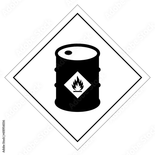 Warning Flammable Chemical Symbol Sign ,Vector Illustration, Isolate On White Background Label .EPS10