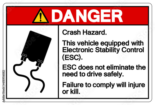 Danger Slippery Road Traffic Sign,Vector Illustration, Isolate On White Background Label. EPS10
