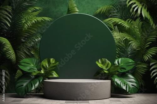 Abstract minimal scene with geometric Podium display background for product presentation