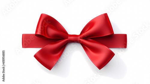 A red bow on a white background 