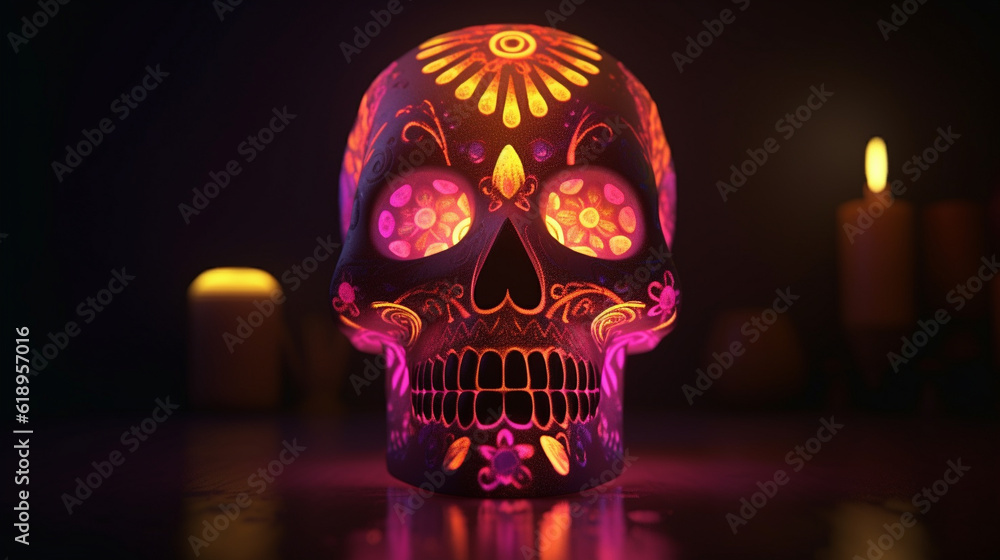 human skull in the dark HD 8K wallpaper Stock Photographic Image