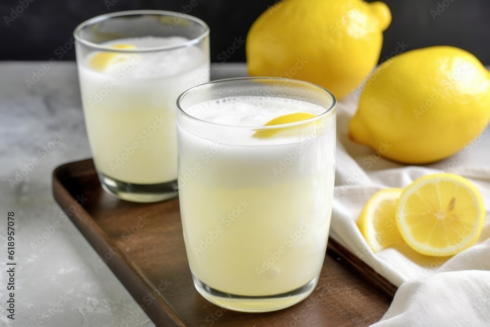 freshly squeezed lemonade, served in frosted glass, created with generative ai freshly squeezed lemonade, served in frosted glass, created with generative ai