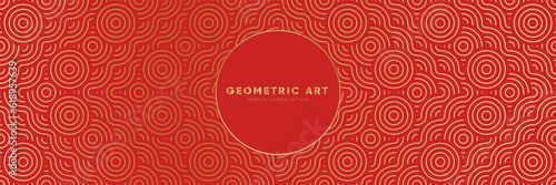 Vintage Retro Elegance. Rich Red Seamless Pattern Inspired by Japanese, Chinese, Indian, Korean Traditions - Abstract Geometric Design with an Antique Aesthetic for Festive Occasions.