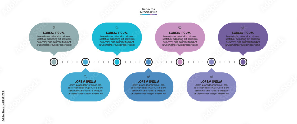 Vetor de Business data visualization. timeline infographic icons ...