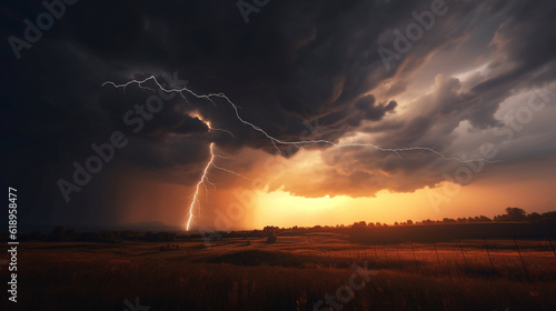 lightning on the sky HD 8K wallpaper Stock Photographic Image