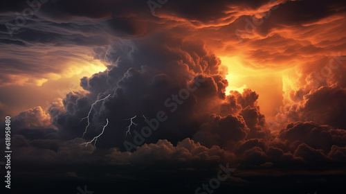 fire in the sky HD 8K wallpaper Stock Photographic Image