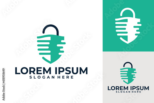 technology security logo vector template