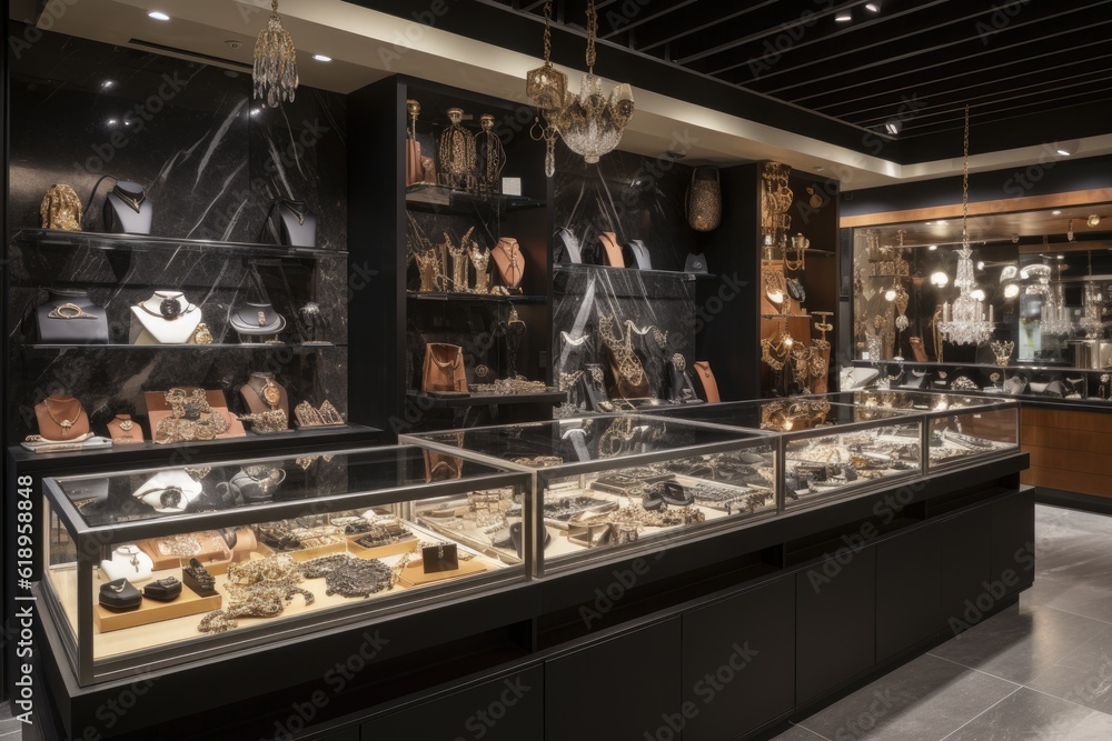 fashion store, featuring a range of accessories on display, created with generative ai fashion store, featuring a range of accessories on display, created with generative ai