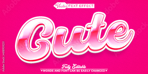 Cartoon Sweet Cute Vector Editable Text Effect Template