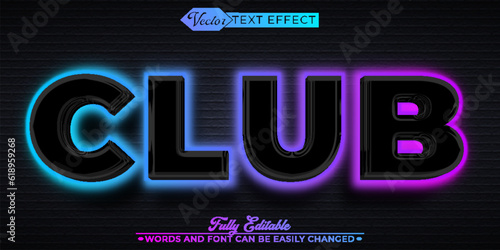 Neon Club Editable Text Effect Template