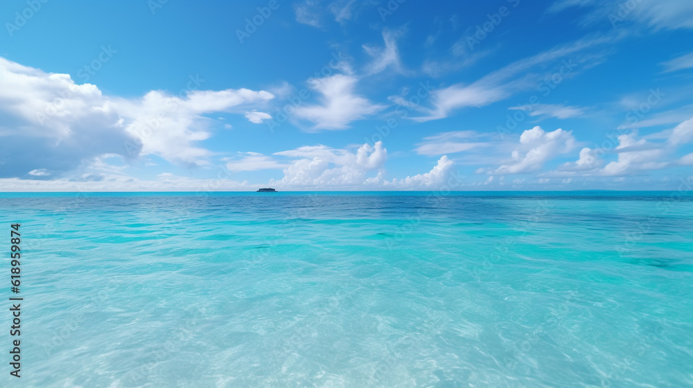 Fototapeta premium boat in the ocean HD 8K wallpaper Stock Photographic Image