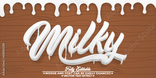 White Natural Milky Vector Editable Text Effect Template