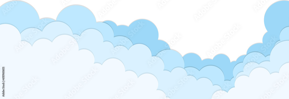 Modern cloud paper cut and craft style