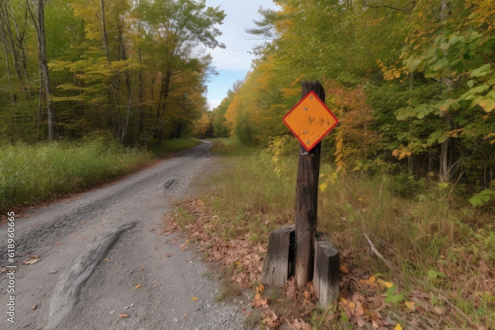 trail marker with arrow pointing in opposite direction, signaling a wrong turn, created with generative ai trail marker with arrow pointing in opposite direction, signaling a wrong turn, created with generative ai