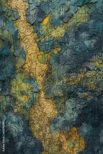 aerial view of a landscape with abstract patterns  created with generative ai