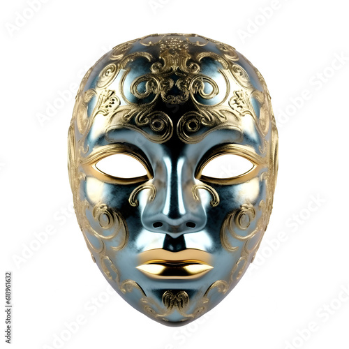 elegant carnival mask isolated on transparent background, generative ai