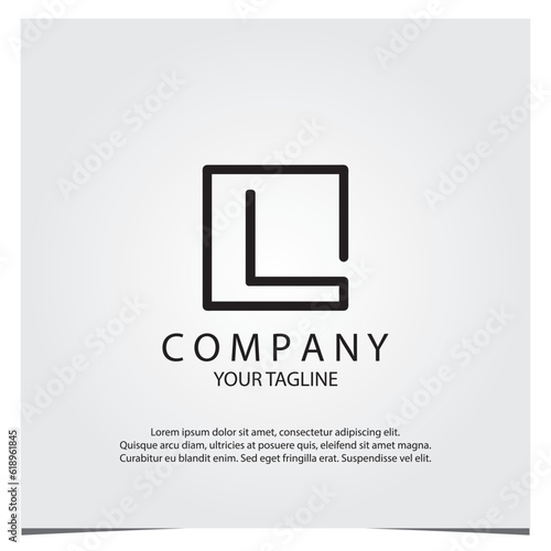 Black square l logo premium elegant template vector eps 10 photo
