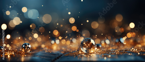 abstract background with Golden light shine particles