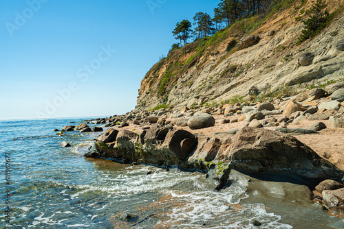 Sea coast with rock