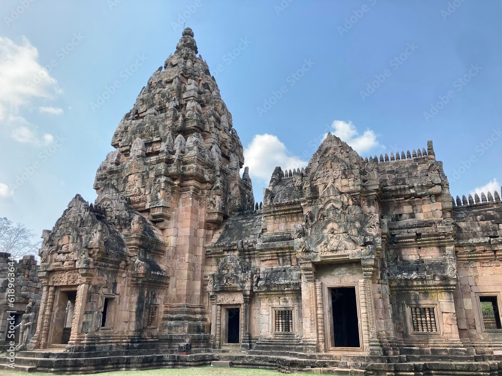 The Phimai historical park. Prasat Hin Phimai. Ancient Khmer Temple in Thailand, Nakhon Ratchasima. The most important Khmer architecture of Thailand