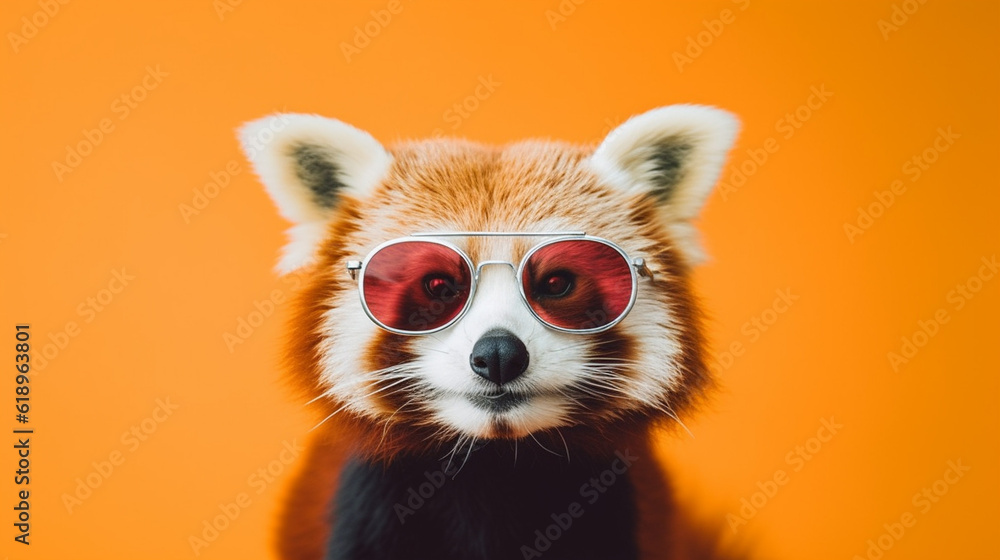 Generative AI, Cool Vibes: Red Panda Sporting Sunglasses Generative AI, Cool Vibes: Red Panda Sporting Sunglasses