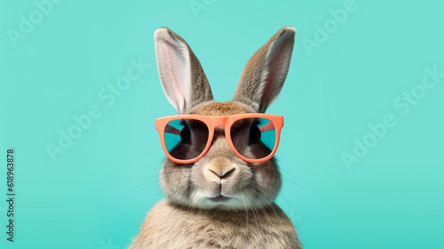 Generative AI, Cool Bunny Vibes: A Rabbit Sporting Sunglasses © icehawk33