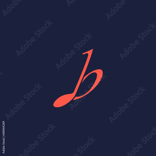An illustration of the letter "B" in the shape of a musical note melody used for branding, brand identity, logo design, vector, business, and company.