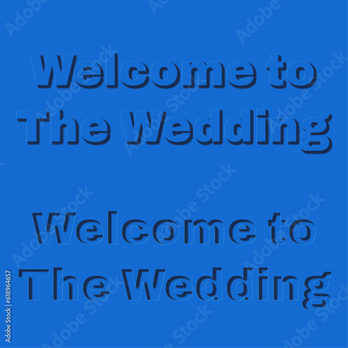 結婚式の歓迎、結婚式の招待状、ウェルカム ウエディングの文字デザイン、結婚式の看板背景、凹凸のある文字デザイン