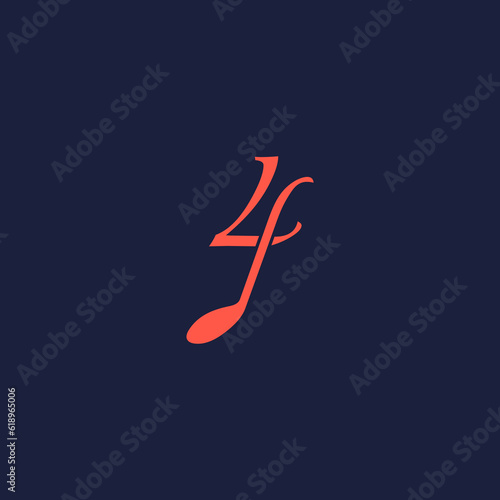An illustration of the number "4" in the shape of a musical note melody used for branding, brand identity, logo design, vector, business, and company.