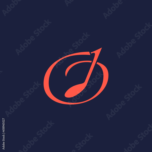 An illustration of the letter "O" in the shape of a musical note melody used for branding, brand identity, logo design, vector, business, and company.