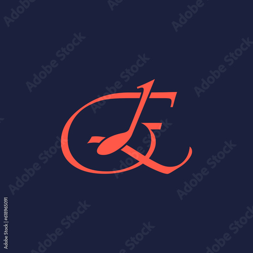 An illustration of the letter "Q" in the shape of a musical note melody used for branding, brand identity, logo design, vector, business, and company.