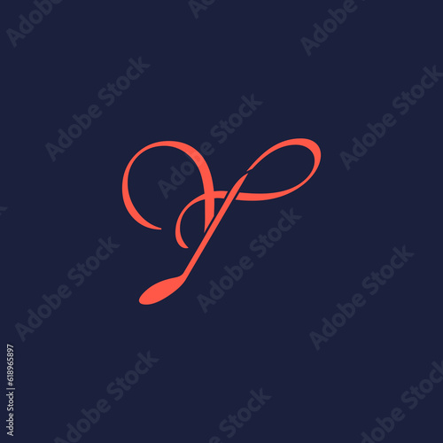 An illustration of the letter "Y" in the shape of a musical note melody used for branding, brand identity, logo design, vector, business, and company.