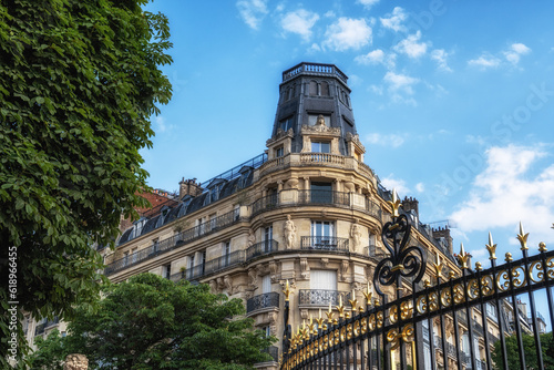 Paris apartment building view