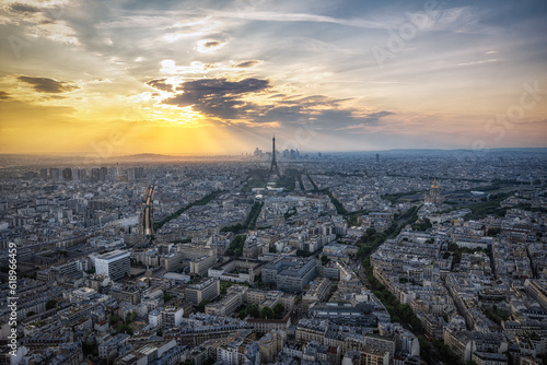 Paris City Panoramic View with Eiffel Tower © aaron90311
