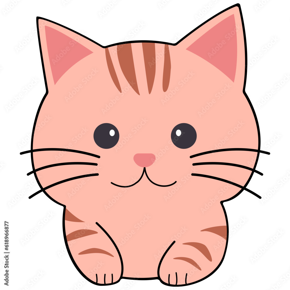 Cat clipart icon vector flat design on transparent background, animal isolated clipping path element Cat clipart icon vector flat design on transparent background, animal isolated clipping path element
