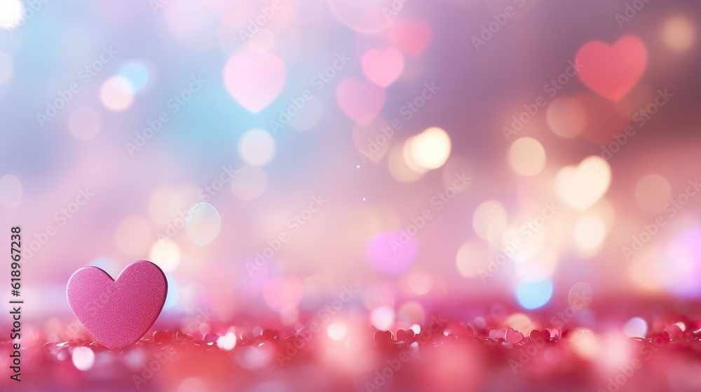 abstract background with bokeh and glitter. Abstract Hearth, Bright and sparkling bokeh background. Pink and Luxury design background.Valentine background. GenerativeAI