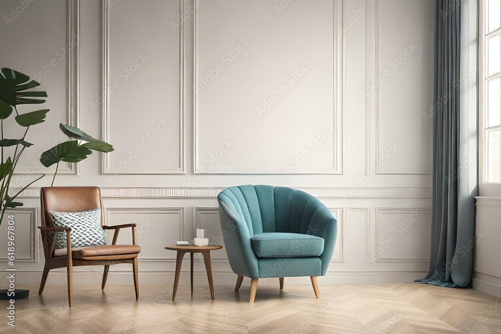 A beautiful canvas frame 3D mockup in modern living room, bed room, kitchen, bathroom interior, Created with AI A beautiful canvas frame 3D mockup in modern living room, bed room, kitchen, bathroom interior, Created with AI