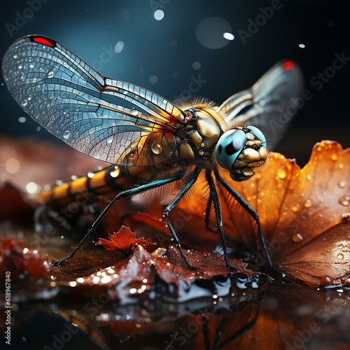 Ethereal Dragonfly: Hyper-Realistic Macrophotography and Epic Landscape Composition