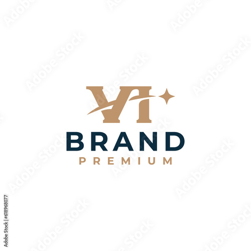 initial letter vi logo design luxury