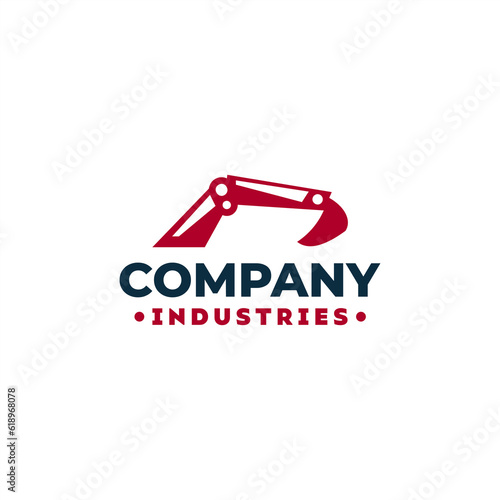 excavator industries logo design vector