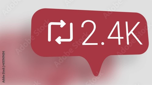 Animation of growing repost reaction number