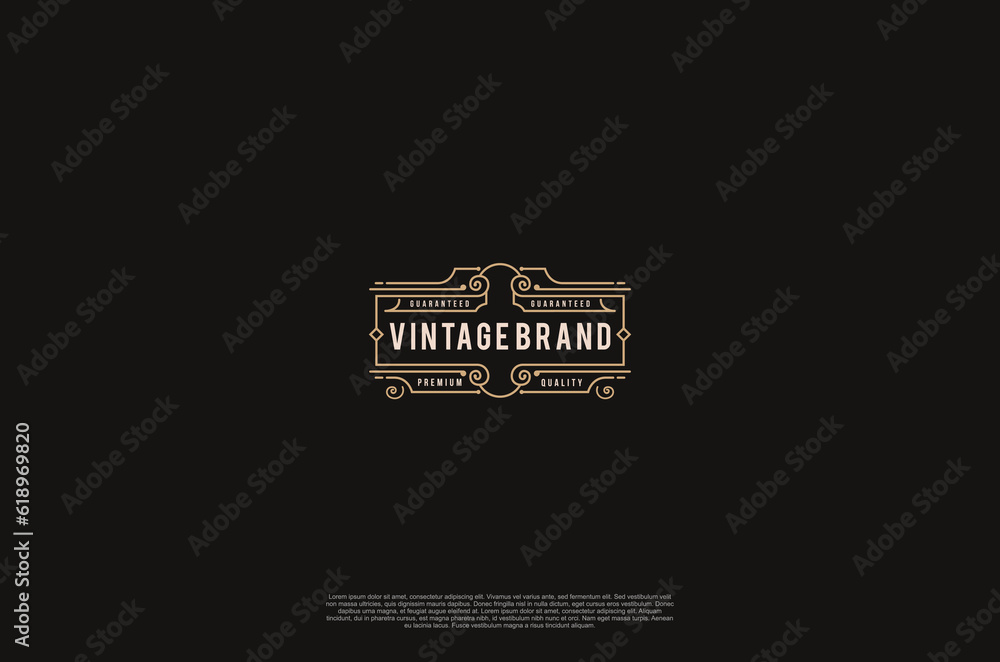 Fototapeta premium Old vinatage label ornament logo antique label decorations. Vector design element