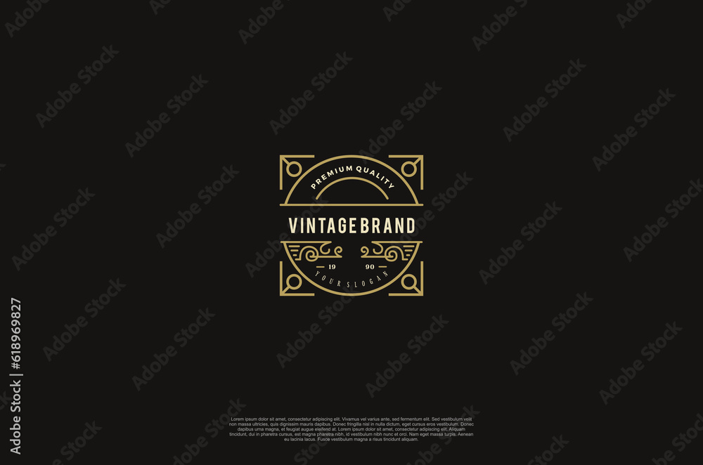 Old vinatage label ornament logo antique label decorations. Vector design element